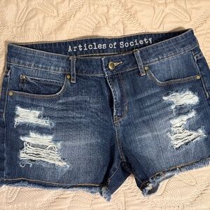 Articles of Society denim distresses cut oof Jean shorts size 28